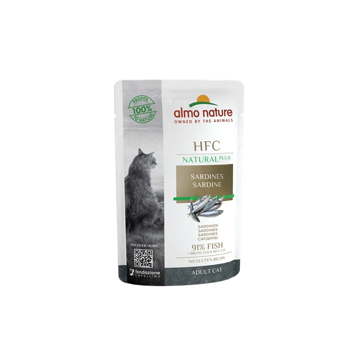 Пауч ALMO NATURE HFC Natural Plus для взрослых кошек с тунцом индийского океана 91% мяса (Alternative Indian Ocean Tuna)