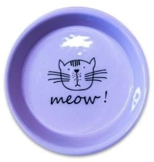 Миска керамическая для кошек КерамикАрт MEOW! 200 мл сиреневая