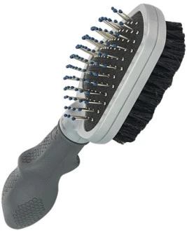 Двусторонняя щетка-расческа FURminator Dual Brush для кошек и собак длина зубцов 12 мм