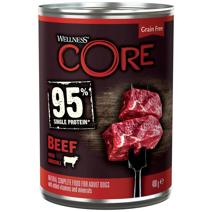 Консервы беззерновые Wellness Core для собак из говядины с брокколи Adult Dog Beef with Broccoli 10857