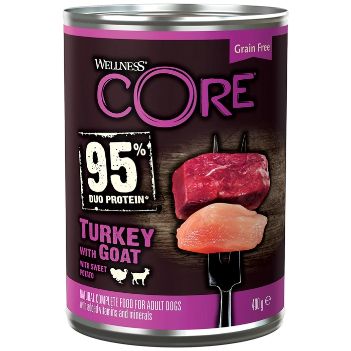 Консервы беззерновые Wellness Core для собак из индейки и козы с бататом Turkey, Coat with Sweet Potato 10858