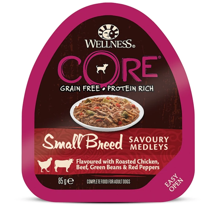 Консервы беззерновые Wellness Core для собак с курицей, говядиной и овощами Small Breed Savoury Medleys Chicken, Beef, Green Beans and Red Peppers 10455
