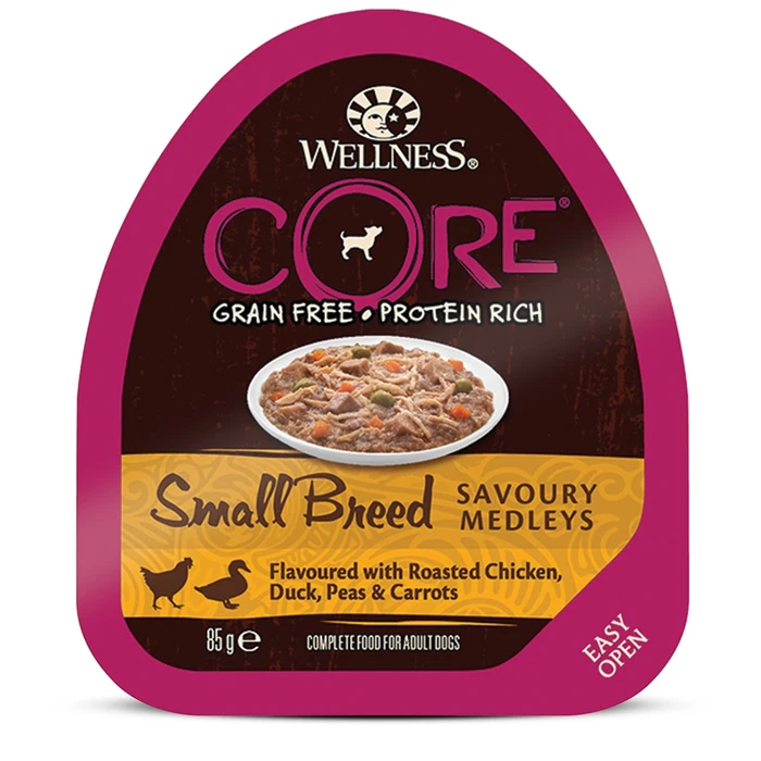 Консервы беззерновые Wellness Core для собак с курицей, уткой и овощами Small Breed Savoury Medleys Chicken, Duck, Peas and Carrots 10453