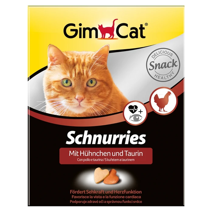 Витаминизированное лакомство для кошек GimCat Schnurries: Сердечки с курицей и таурином