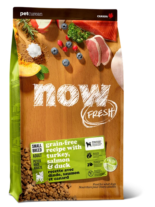 Беззерновой сухой корм NOW Fresh для взрослых собак малых пород с индейкой, уткой и овощами Grain Free Small Breed Adult Recipe новая упаковка