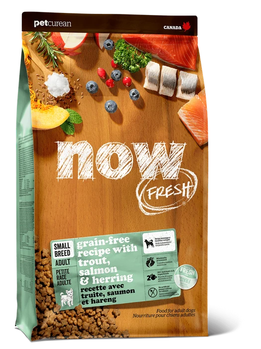 Беззерновой сухой корм NOW Fresh для взрослых собак малых пород с форелью, лососем и овощами Small Breed Recipe Fish Grain Free