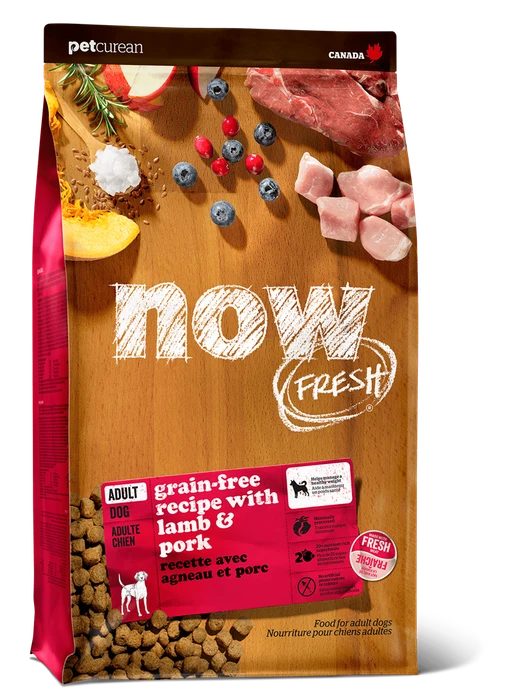 Беззерновой сухой корм NOW Fresh для взрослых собак со свежим мясом ягненка Grain Free Red Meat Adult Recipe