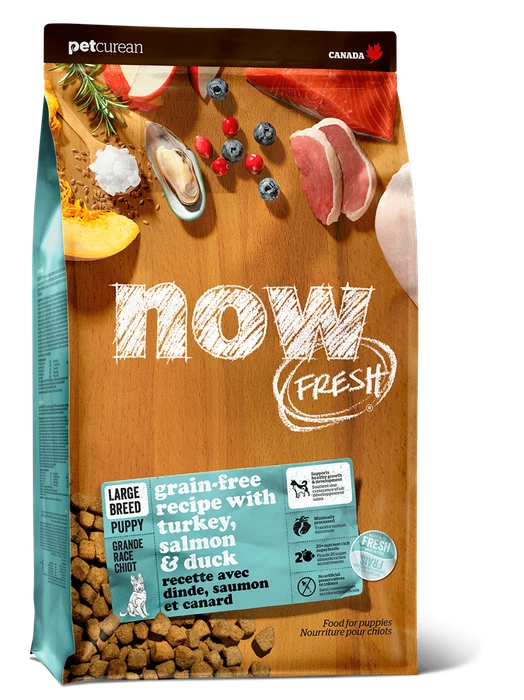 Беззерновой cухой корм NOW Fresh для щенков крупных пород с индейкой, уткой и овощами Puppy Large Breed