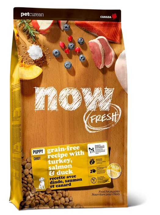 Беззерновой cухой корм NOW Fresh для щенков с индейкой, уткой и овощами Puppy Recipe Grain Free новая упаковка
