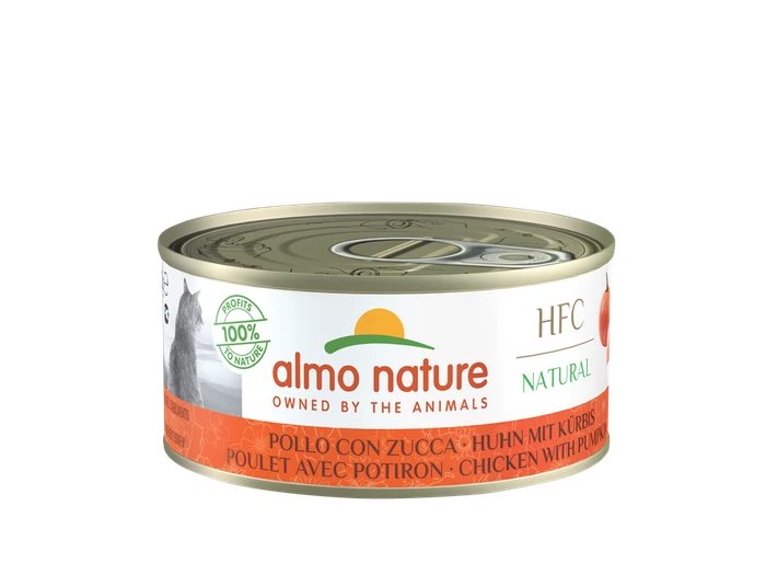 Консервы ALMO NATURE для взрослых кошек с курицей и тыквой Natural - Chicken with Pumpkin 150 гр