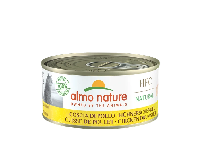 Консервы ALMO NATURE для взрослых кошек куриные бедрышки Natural - Chicken Drumstick 150 гр.