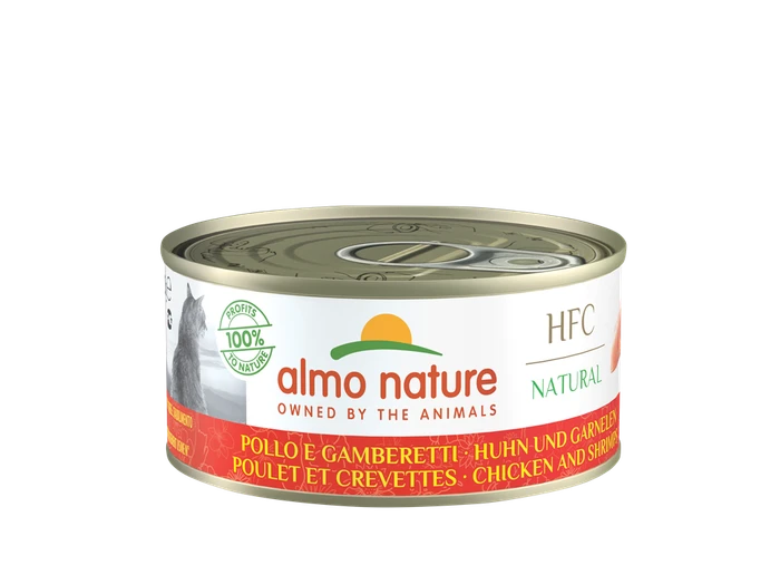 Консервы ALMO NATURE для взрослых кошек с курицей и креветками Natural - Chicken and Shrimps 150 гр