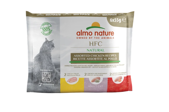 Набор паучей ALMO NATURE для взрослых кошек с курицей 6 шт. по 55 гр. Multipack Classic Assorted Сhicken