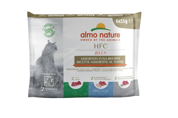 Набор паучей ALMO NATURE для взрослых кошек с тунцом 6 шт. по 55 гр. Multipack ClassicClassic Jelly Tuna