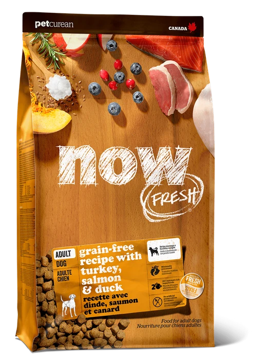 Беззерновой cухой корм NOW Fresh для взрослых собак с индейкой, уткой и овощами Adult Recipe Grain Free
