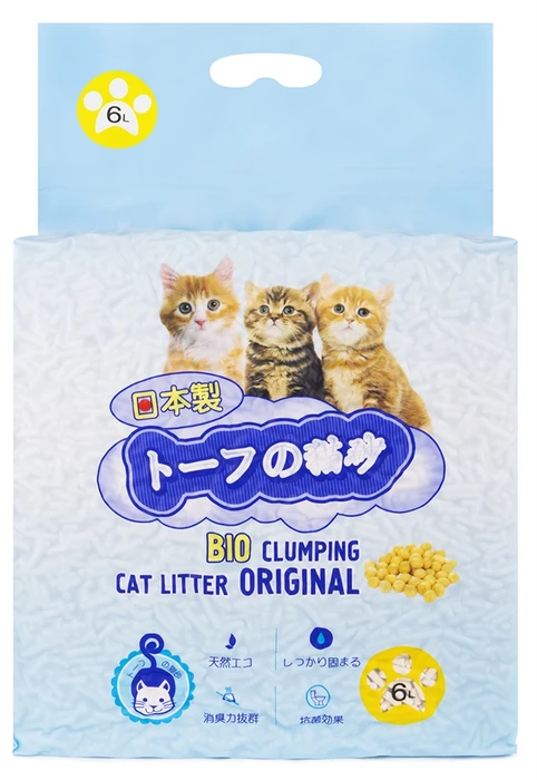 Биоразлагаемый соевый комкующийся наполнитель тофу HAKASE AREKKUSU Bio Clumping Cat Litter Original