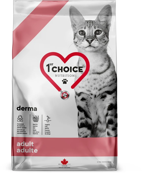 Беззерновой сухой корм 1st Choice Care Derma для кошек с лососем с гиперчувствительной кожей
