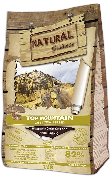 Беззерновой сухой корм Natural Greatness для котят и кошек с кроликом Top Mountain Cat and Kitten