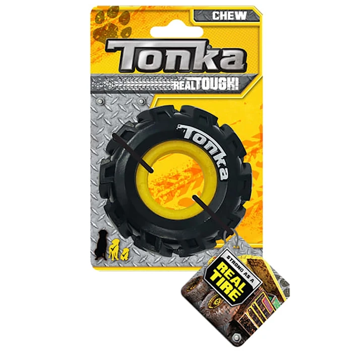 Игрушка для собак Tonka Шина с желтой вставкой диаметр 8,9 см (для малых и средних пород)