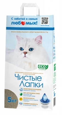 Комкующийся наполнитель Чистые Лапки Глина (Clean Paws)