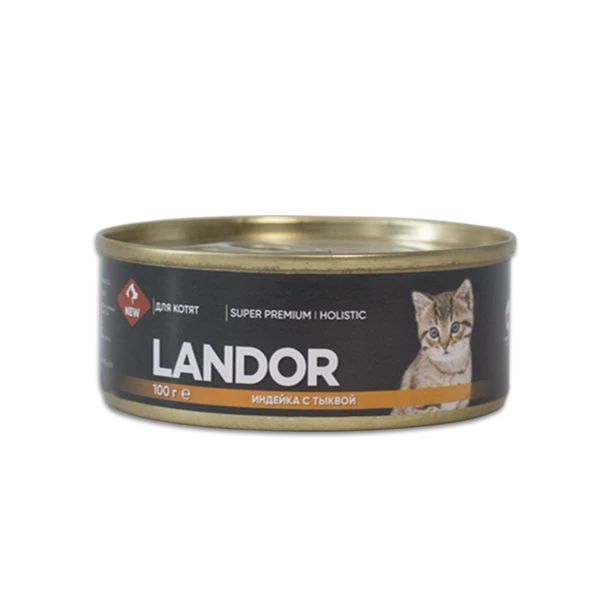 Консервы Landor для котят с индейкой и тыквой 100 гр