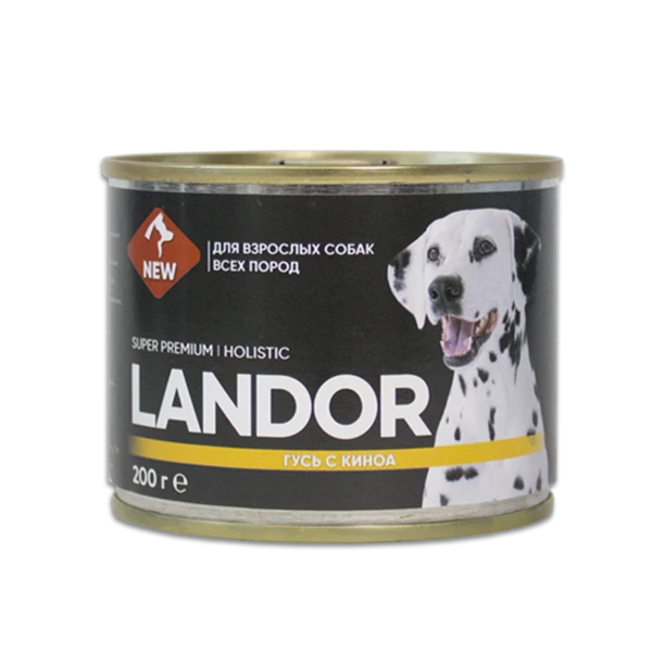Консервы LANDOR для собак с гусем и киноа 200 гр