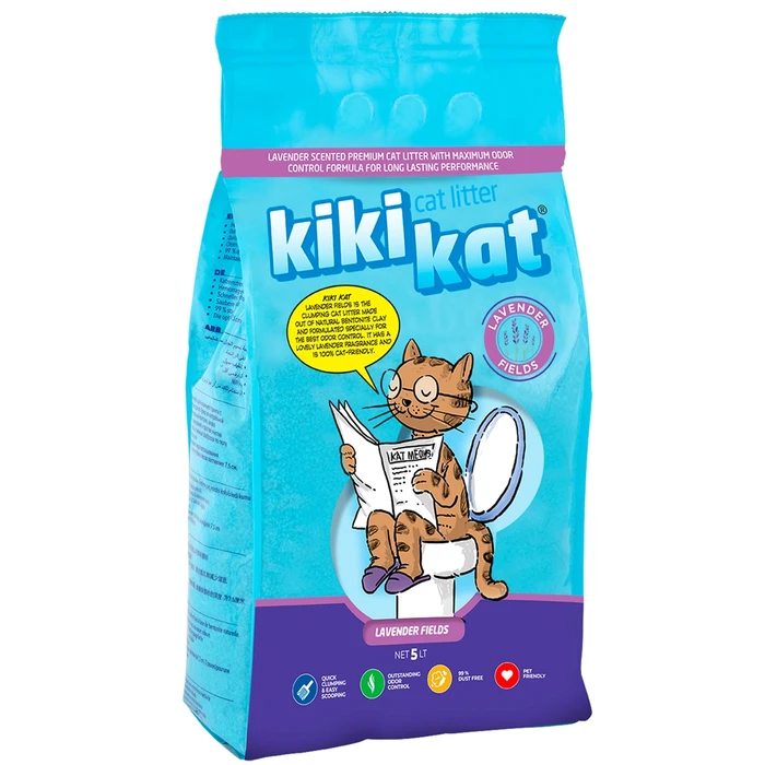 Комкующийся наполнитель KikiKat супер-белый с ароматом лаванды