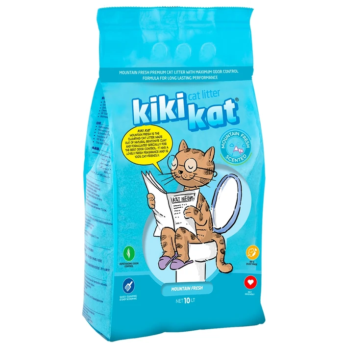 Комкующийся наполнитель KikiKat супер-белый с ароматом Горная свежесть