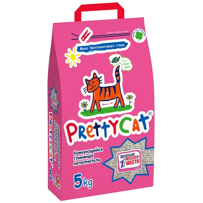 Комкующийся наполнитель PrettyCat Euro Mix с ароматом алое (микс нескольких глин)