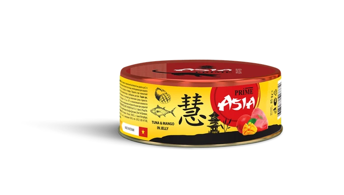 Консервы PRIME ASIA для взрослых кошек с тунцом и манго в желе Tuna and Mango in jelly