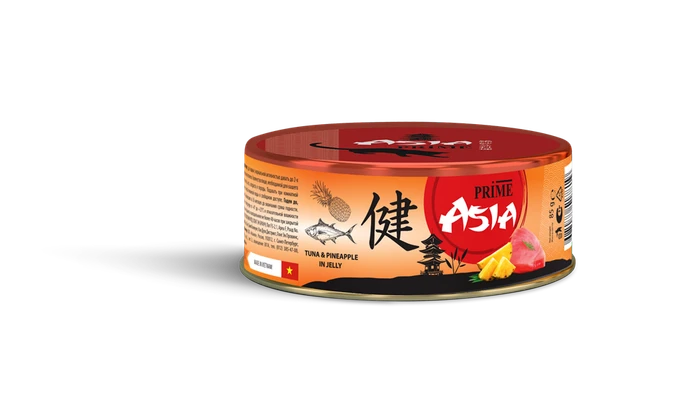 Консервы PRIME ASIA для взрослых кошек с тунцом и ананасом в желе Tuna and Pineapple in jelly