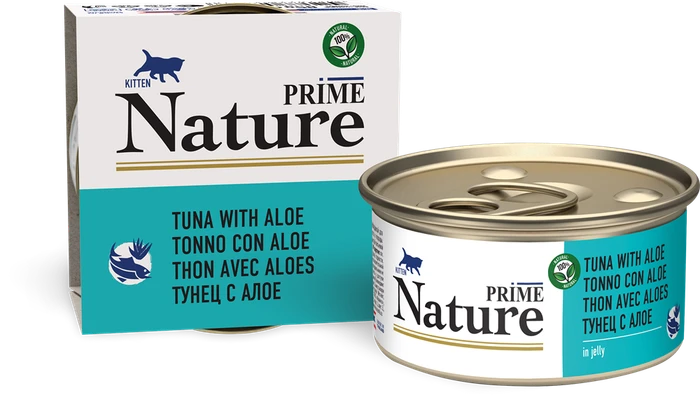Консервы PRIME NATURE для котят с тунцом и алоэ в желе