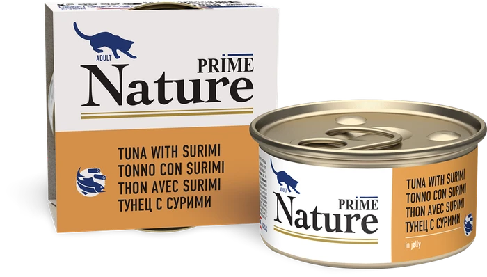 Консервы PRIME NATURE для взрослых кошек со вкусом тунца с сурими в желе