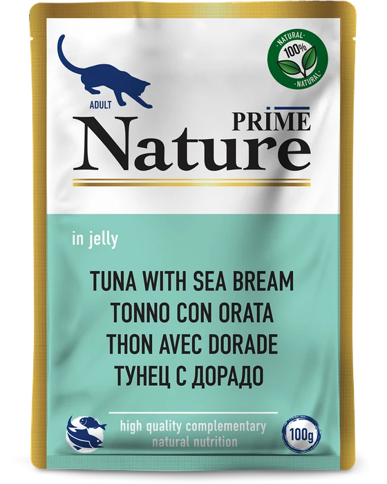Пауч PRIME NATURE для взрослых кошек с тунцом и дорадо в желе