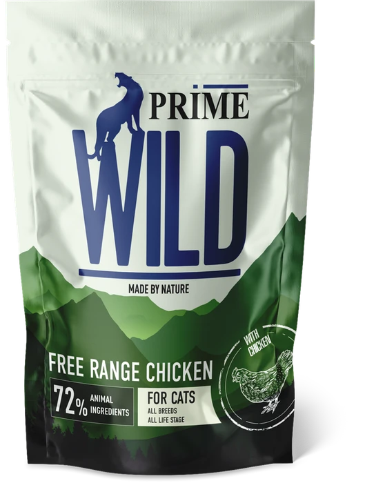 Беззерновой сухой корм PRIME WILD для котят и кошек с курицей PRIME WILD GF FREE RANGE CHICKEN 137.2.3003