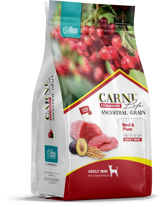 Сухой корм CARNI LIFE для взрослых собак мелких пород говядина с черносливом и клюквой CARNI LIFE Adult Mini
