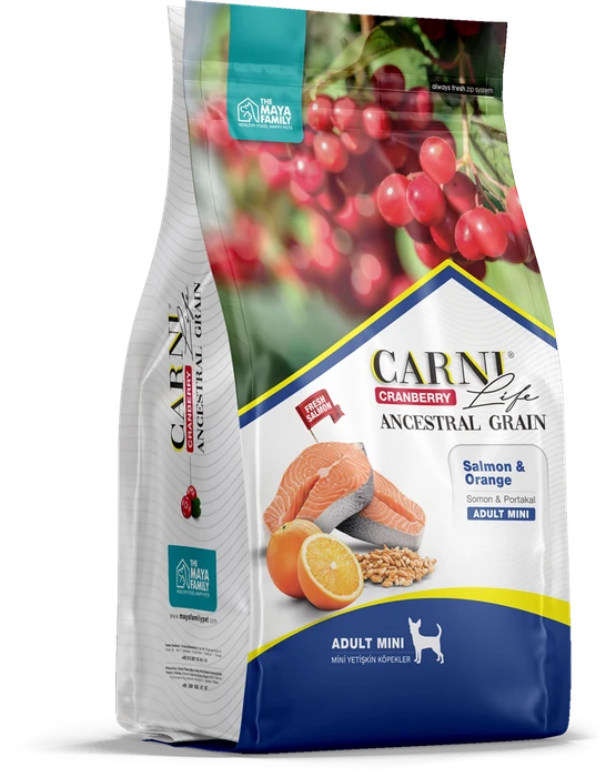 Сухой корм CARNI LIFE для взрослых собак мелких пород лосось с апельсином и клюквой CARNI LIFE Mini