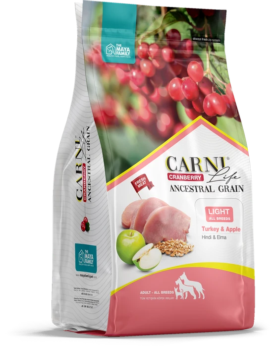 Сухой корм CARNI LIFE для контроля веся для взрослых собак всех пород индейка с яблоком и клюквой CARNI LIFE Adult Light