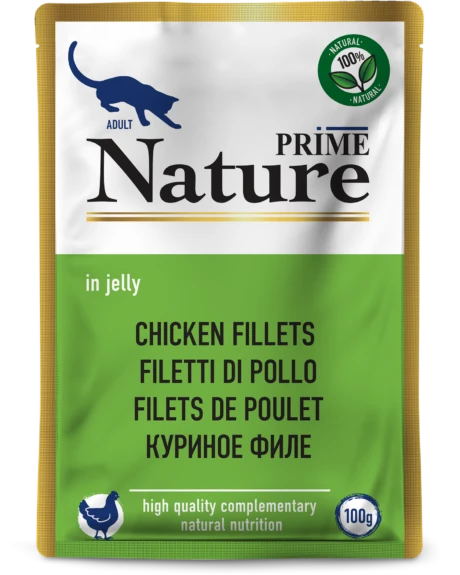 Пауч PRIME NATURE для взрослых кошек куриное филе в желе