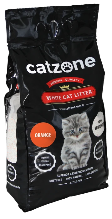 Комкующийся наполнитель Catzone Premium с ароматом цитрусовых Orange