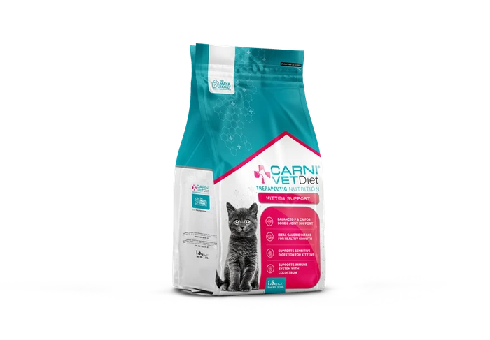 Сухой корм Carni Vet Diet для котят с курицей, индейкой и уткой диета при нарушениях роста и развития и проблемами ЖКТ Kitten Support