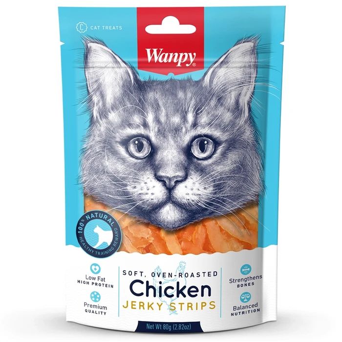 Лакомство для кошек WANPY CAT мягкая вяленая соломка из курицы Soft Chicken Jerky Stip for Cat