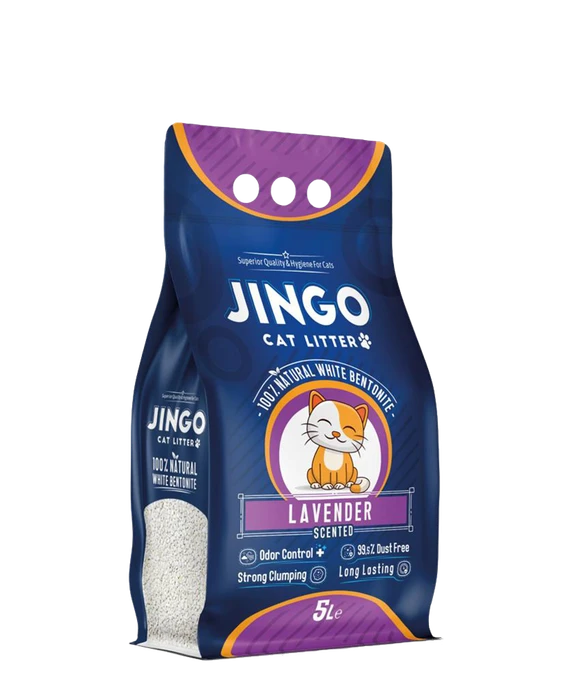 Комкующийся наполнитель Jingo Lavender с ароматом лаванды