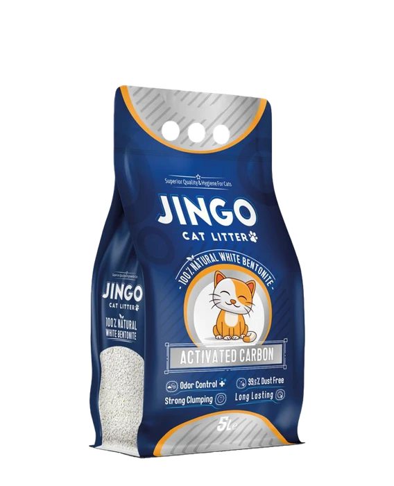 Комкующийся наполнитель Jingo Activated Carbon с активированным углем без ароматизатора 5 л