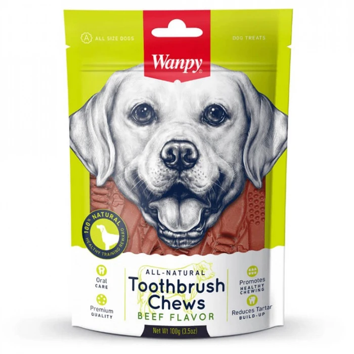 Лакомство WANPY DOG для собак зубные щетки со вкусом говядины Toothbrush Chews (Beef Flavor) DB-16