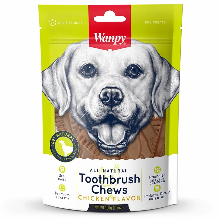 Лакомство WANPY DOG для собак зубные щетки со вкусом курицы Toothbrush Chews ( Chicken Flavor) DB-13