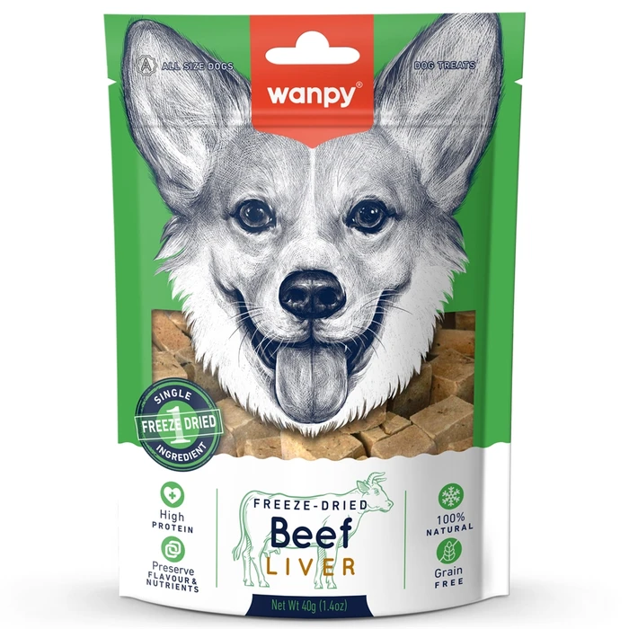 Сублимированное лакомство WANPY DOG для собак "Говядина и печень" Freeze Dried Beef Liver FMA-01