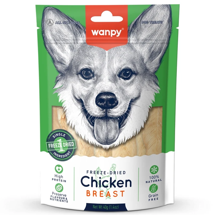 Сублимированное лакомство WANPY DOG для собак "Курица" Freeze Dried Chicken Jerky FCA-07