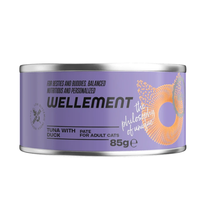 Консервы Wellement паштет для взрослых и стерилизованных кошек Тунец с уткой Tuna with Duck Pate 8850589001453