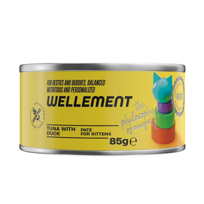 Консервы Wellement паштет для котят Тунец с уткой Tuna with Duck Pate 8850589001460
